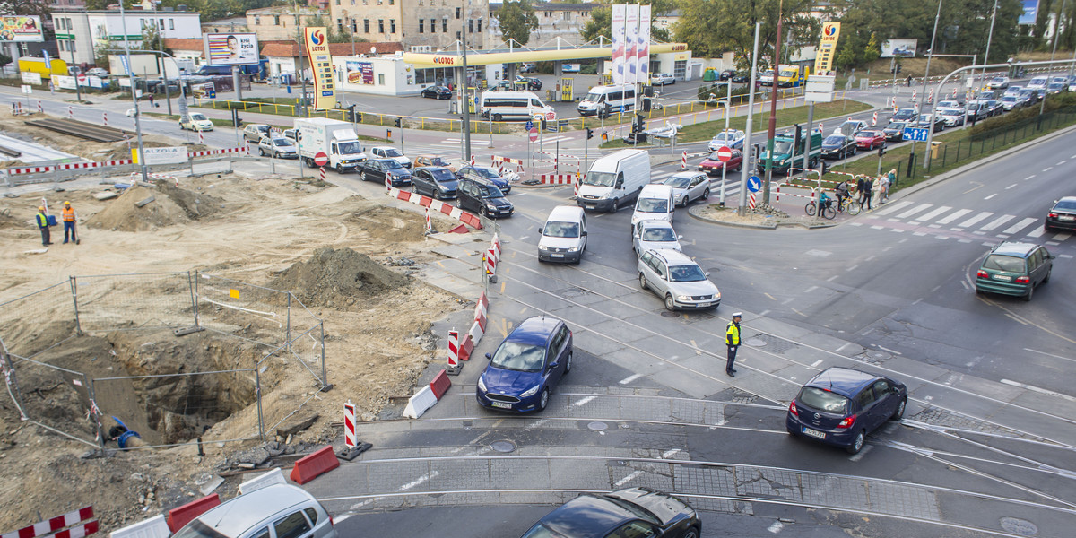 remont skrzyżowania dąbrowskiego 