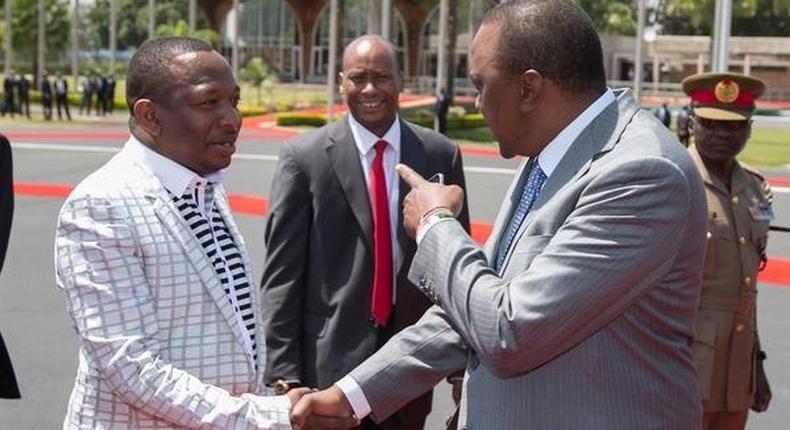 Nairobi Senator Mike Sonko and President Uhuru Kenyatta.