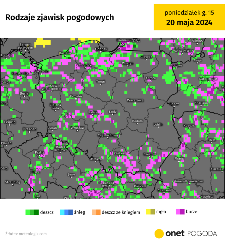 Dziś wszędzie mogą przejść burze