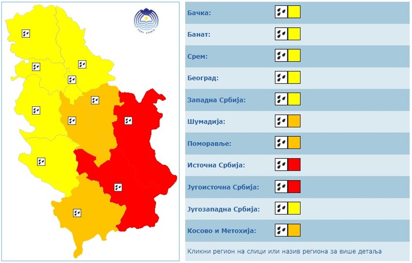 Meteoalarm 10. septembar