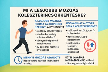A szakértők szerint sem a futás, sem az úszás, sem a biciklizés nem olyan hatékony a koleszterinszint csökkentésében, mint a gyors séta.