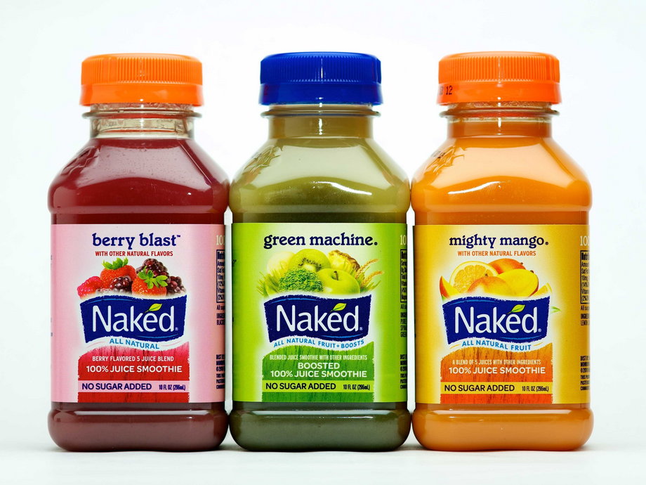 Naked Juice's old, "all-natural" labels.