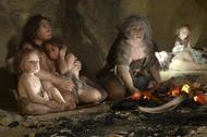 File photo of an exhibit showing the life of a neanderthal family in a cave in the new Neanderthal M