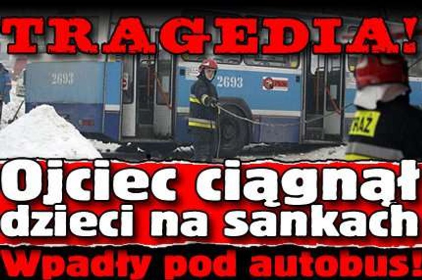 Dzieci na sankach wpadły pod autobus. Chłopiec nie żyje