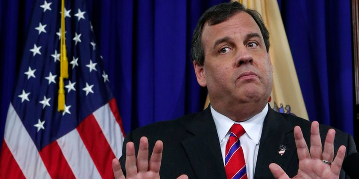 New Jersey Gov. Chris Christie reacts to a question during a news conference in Trenton, New Jersey.