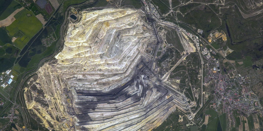 Zdjęcie satelitarne kopalni w Turowie