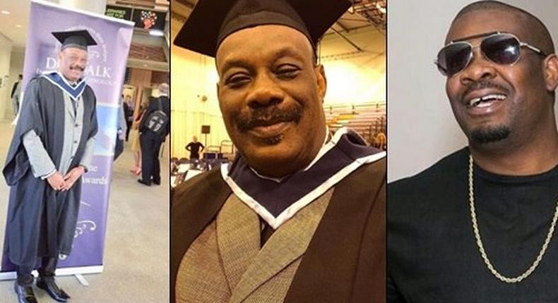 Don Jazzy's Dad, Collins Enebeli recently graduated from Dundalk Institute of Technology, Ireland.