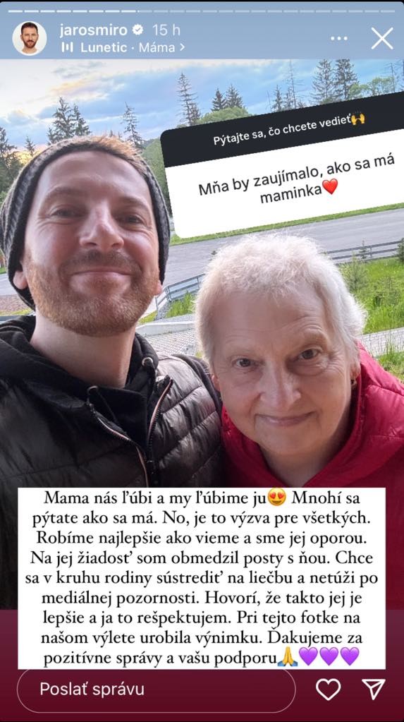 Jedna z posledných fotiek Mira Jaroša s mamou.