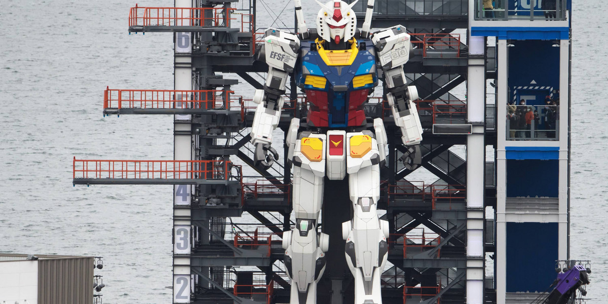 Gundam robot opening for public in Yokohama