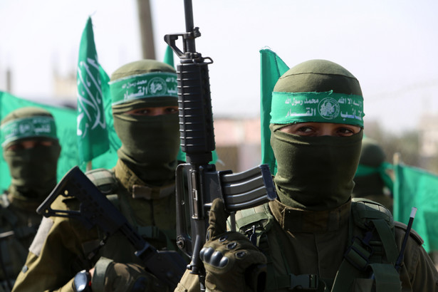 Bojownicy Hamasu, organizacji odpowiedzialnej za atak na Izrael