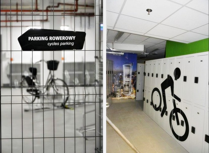 Warsaw Spire - parkingi dla rowerów w garażu podziemnym