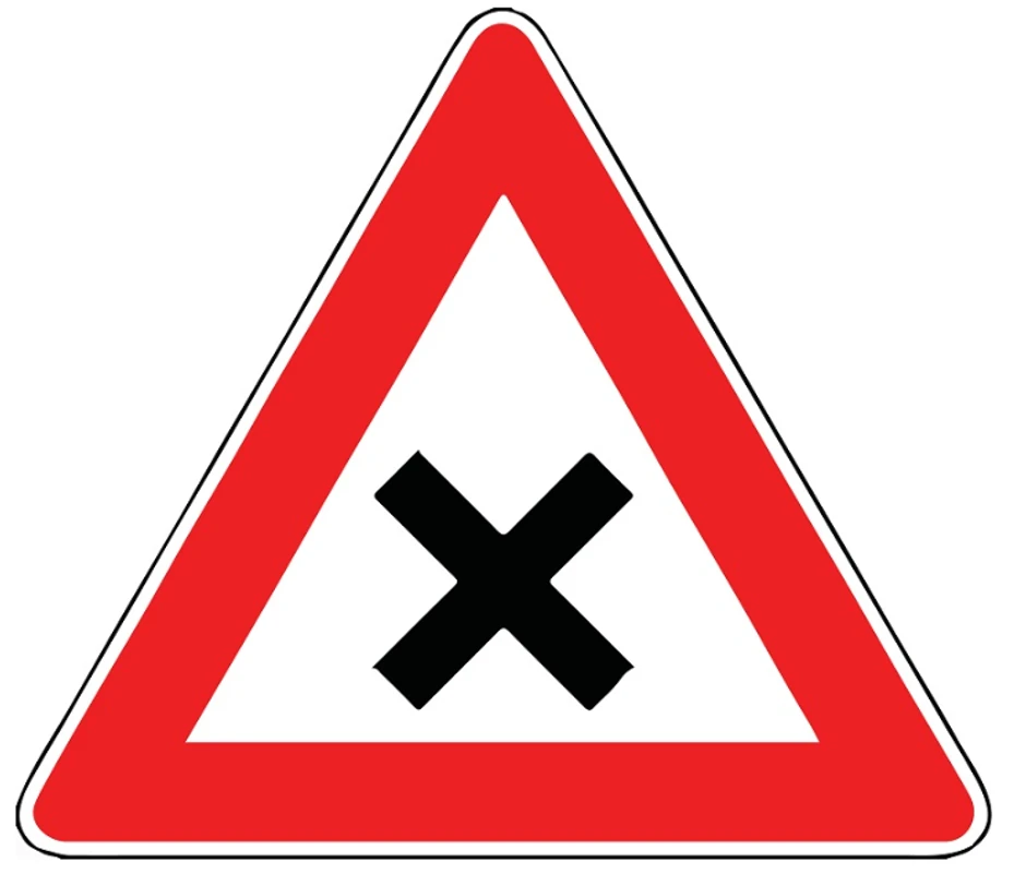 Znak opsnosti na raskrnicama