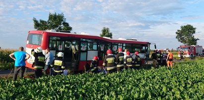 Autobus wpadł do rowu. Jest kilkunastu rannych