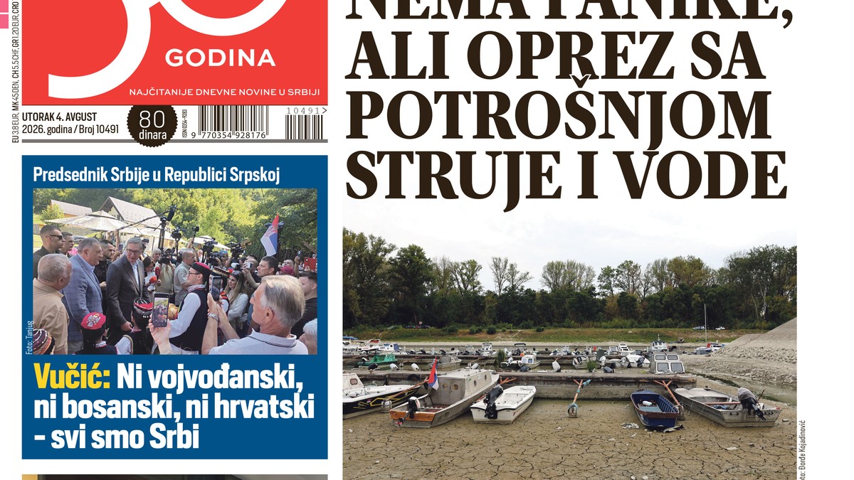 Blic naslovna strana za 4.8.