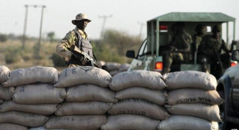A soldier at a Nigerian Military checkpoint (illustrative purposes only)
