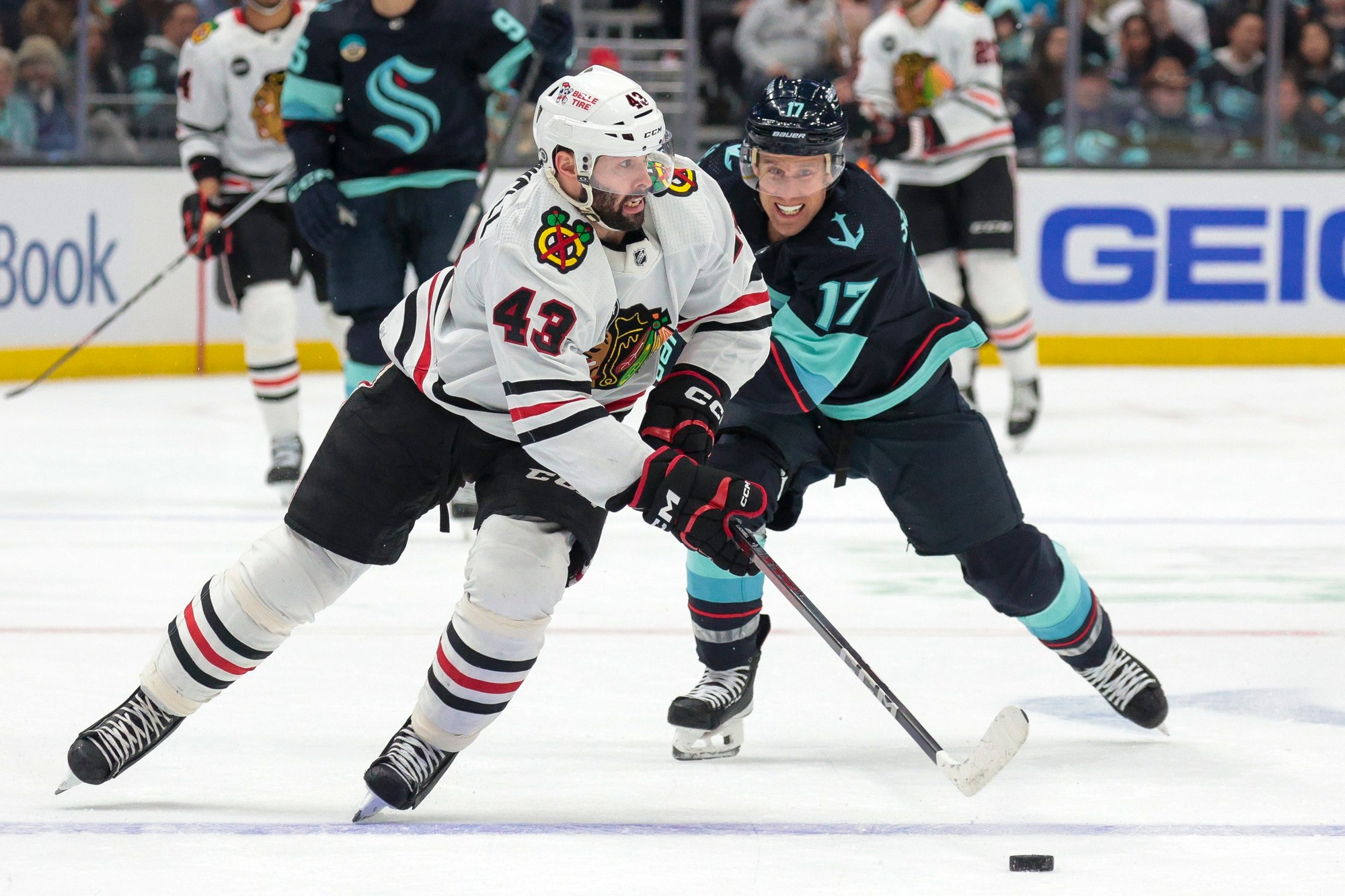 Zápas NHL: Seattle Kraken - Chicago Blackhawks.