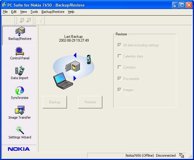 PC Suite for Nokia 7650 - Backup/Restore