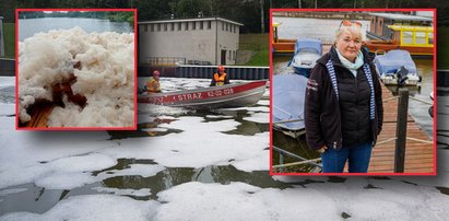 Gigantyczny kożuch z piany na Odrze, woda parząca w ręce! Porażająca relacja właścicielki przystani dla żeglarzy