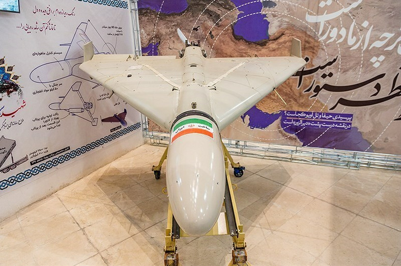 Irański dron Shahed-136, który Rosja wykorzystuje do ataków na Ukrainę