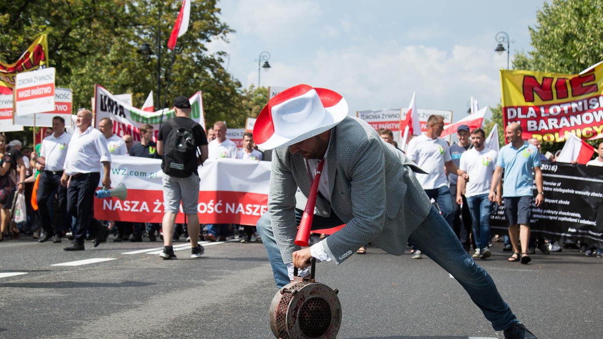 Protest rolnikow w Warszawie