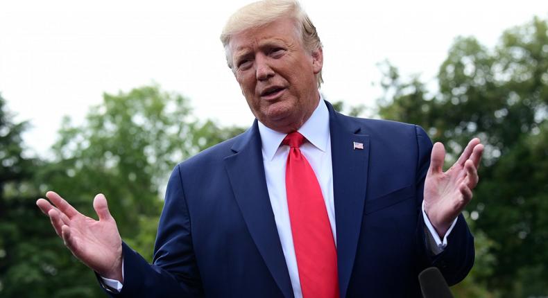 FILE PHOTO: U.S. President Donald Trump speaks to reporters at the White House before departing to Fayetteville, North Carolina in Washington, U.S. September 9, 2019. REUTERS/Erin Scott