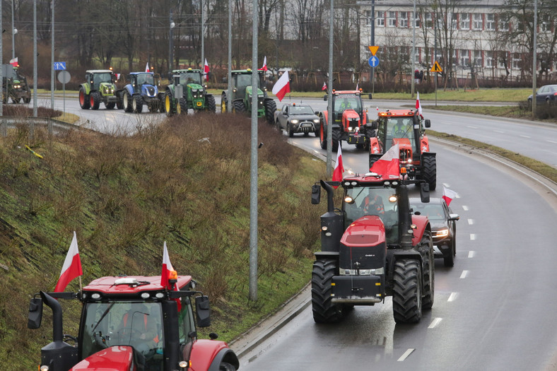 Protest rolników w Olsztynie, fot. Tomasz Waszczuk