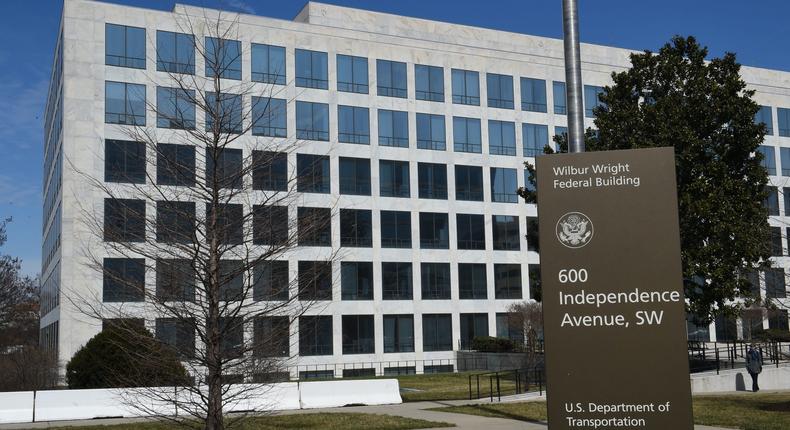 The Department of Transportation building in Washington DC.