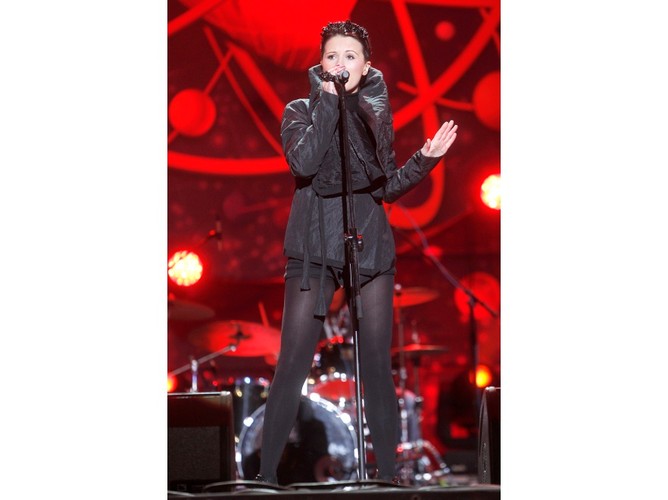 Anna Świątczak w czasie koncertu WOŚP.