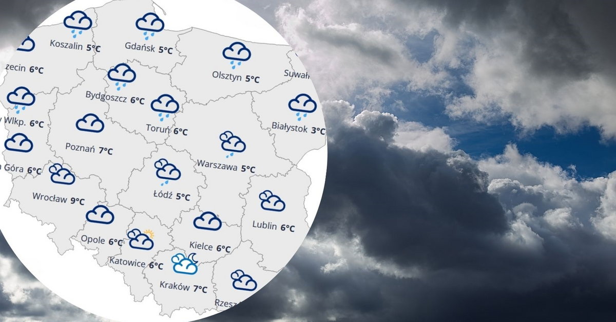 Weather forecast for Poland.  What will the weather be like on Saturday March 14, 2021?