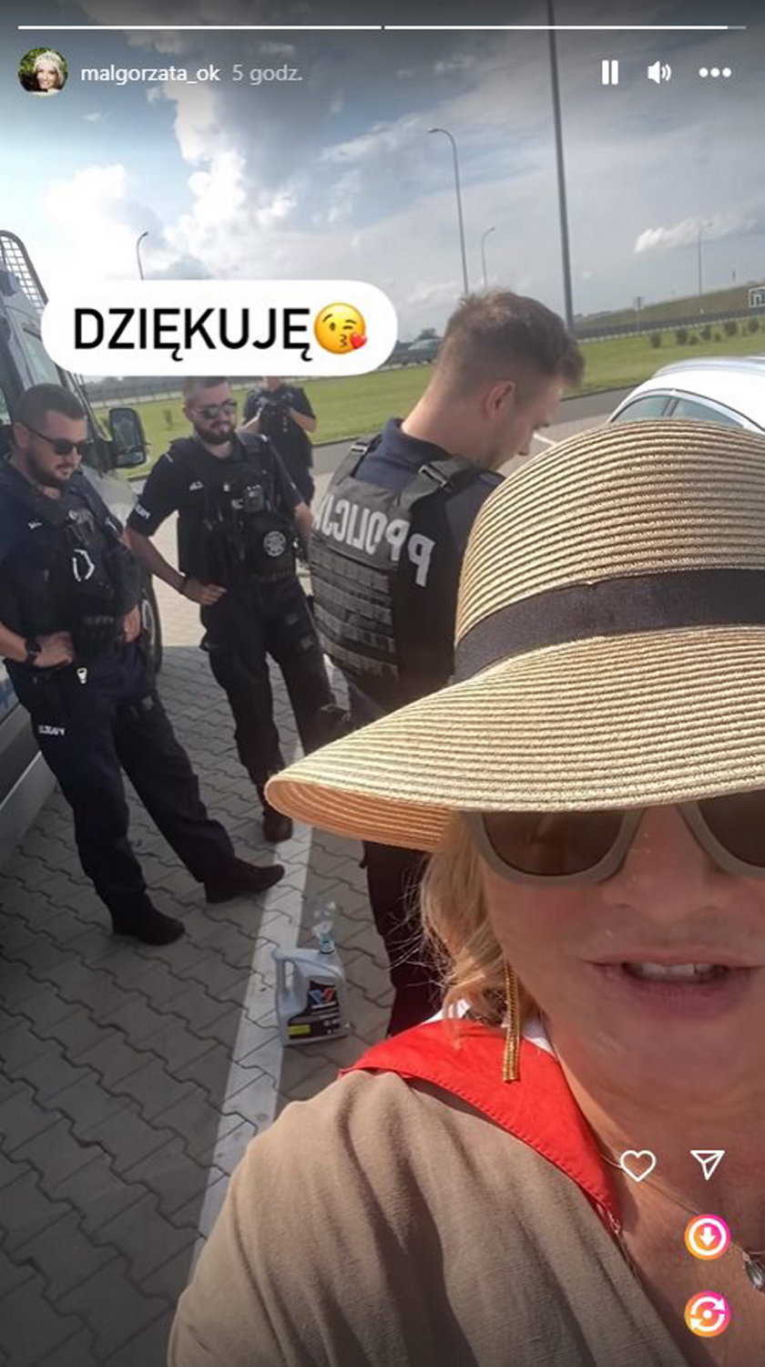 Małgorzata Ostrowska-Królikowska podziękowała policji