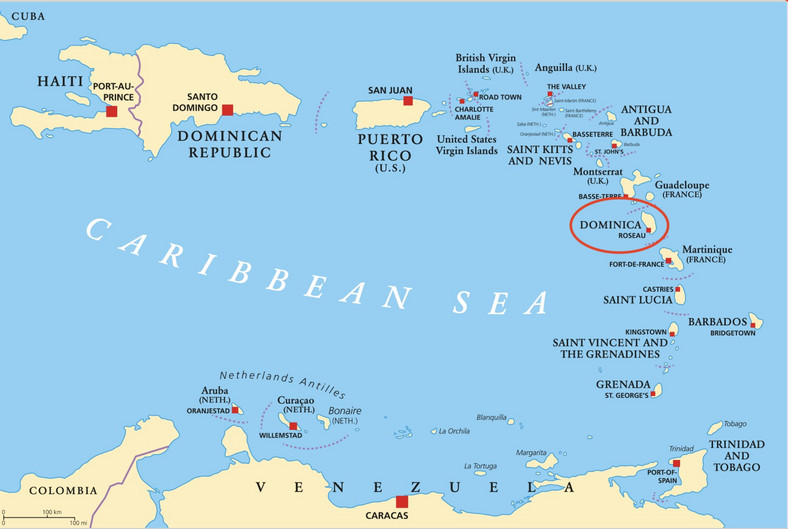 Dominika, wyspa w archipelagu Małych Antyli na Morzu Karaibskim