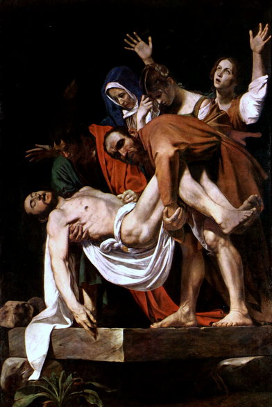 Obraz Michelangelo Merisi da Caravaggio "Złożenie do grobu", o wym. 300 × 203 cm
