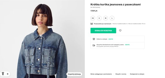 Kurtka jeansowa Bershka