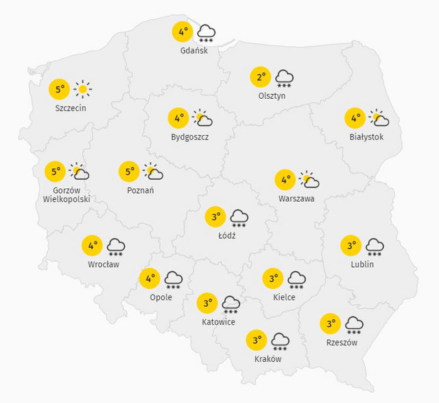 Temperatura w Polsce. 5.03.2021