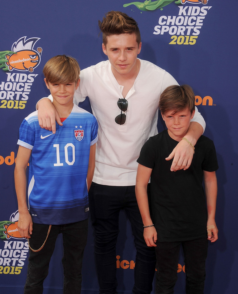 Brooklyn, Romeo i Cruz Beckham razem na ściance