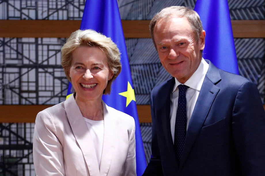 Donald Tusk oraz Ursula von der Leyen jeszcze na początku lipca, przed głosowaniem nad jej kandydaturą jako przewodniczącą Komisji Europejskiej.