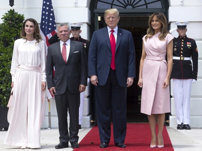 Królowa Rania i król Abdullah II oraz Donald i Melania Trumpowie