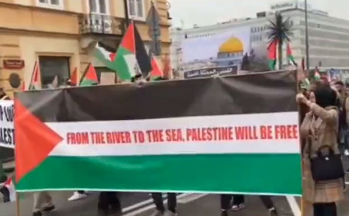 Propalestyńska demonstracja w Warszawie