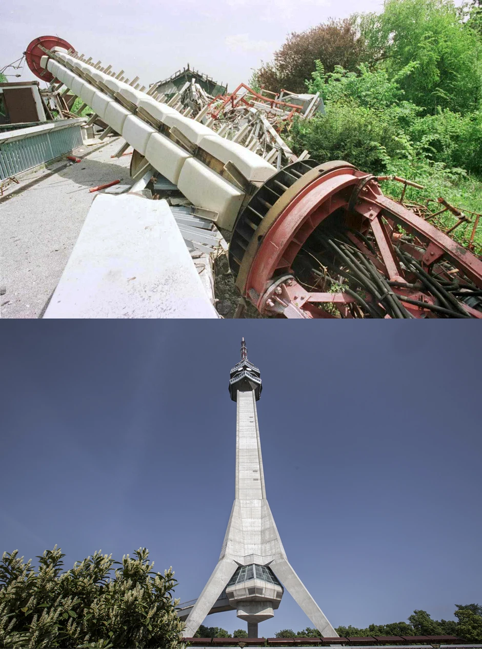 Toranj na Avali srušen je 1999. godine, a potpuno obnovljen 2010. godine