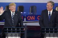 Jeb Bush i Donald Trump podczas debaty 