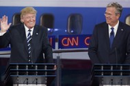 Jeb Bush i Donald Trump podczas debaty 