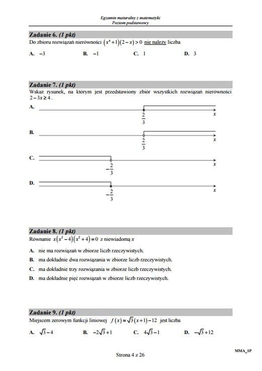 Matura 2017 matematyka. Arkusze, pytania, odpowiedzi