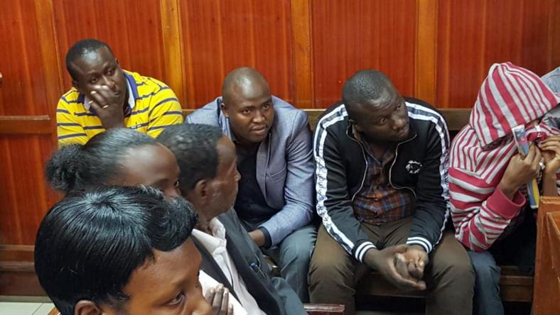 Suspects who conned Sameer Africa Chairman Naushad Merali through impersonating President Uhuru Kenyatta during a court hearing (Twitter)