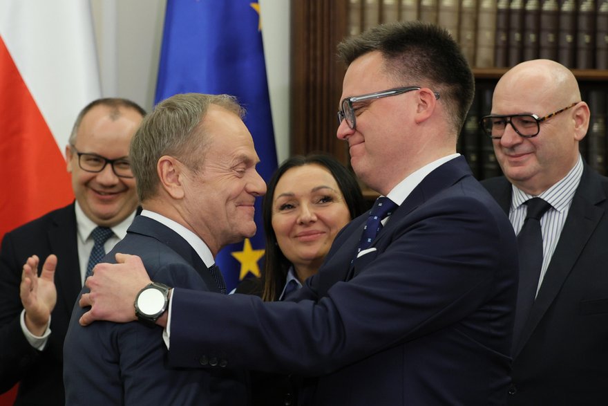 Donald Tusk i Szymon Hołownia