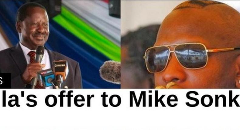 Raila Odinga and Mike Sonko 