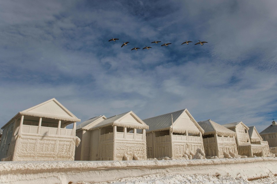 "Lodowe domy" w Crystal Beach