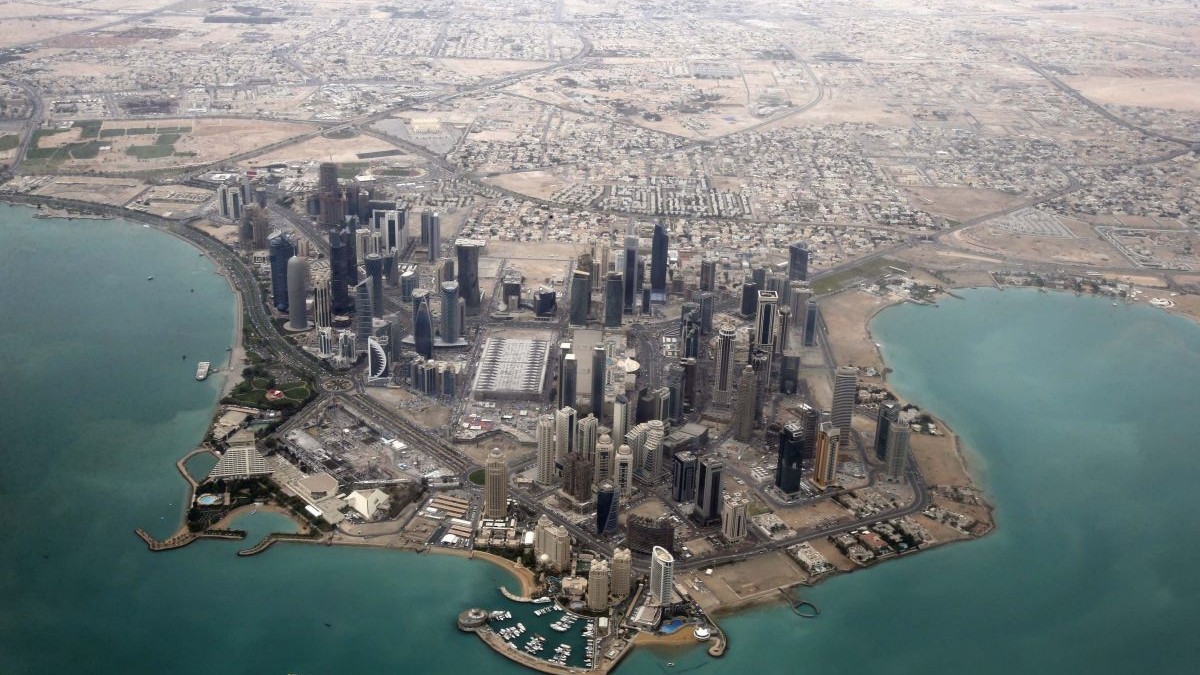 Letecký pohľad na katarské hlavné mesto Dauha