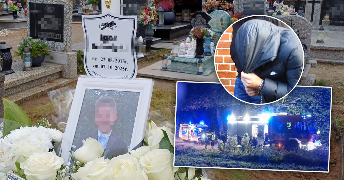 Przejmujący widok nad grobem Igora. To na niego patrzyli wszyscy. Mimo bólu, chciał tam być