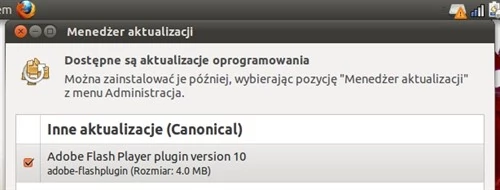 Użytkownicy Ubuntu znajdą patcha po uruchomieniu Menadżera aktualizacji.