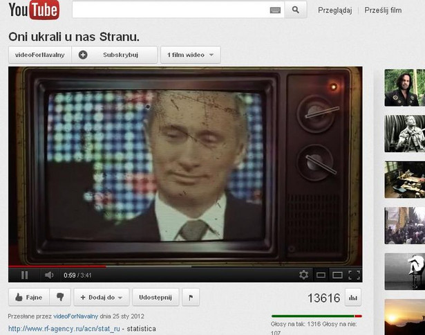 Wojna o wideo. Telewizja wycina film uderzający w Putina